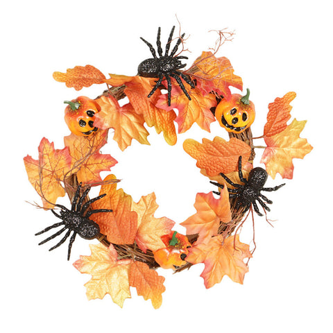 Halloween Wreath Hand Pumpkin Wreath for Front Door Decor, SP1785