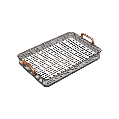 Livingandhome Rectangle Drainer Tray Serving Tray with Handle, WM0329