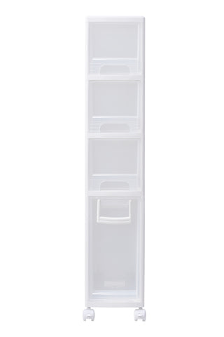 Plastic 4-Tier Slim Cabinet Storage Drawer Organizer Cart, LY0216(Ver.2)