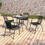 Garden Coffee Table with Set of 4 PE Rattan Chairs, LG1258LG0792