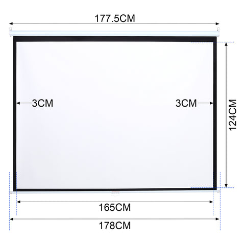 84’’ 4:3 Matte White Manual Pull-Down Projector Screen, AI0613 (Ver.2)