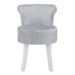 Livingandhome Modern Plush Upholstered Dressing Table Chair with White Legs, FA0011