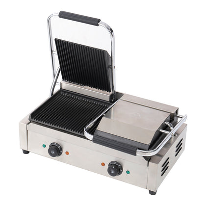 Livingandhome 3.6KW Double Commercial Sandwich Press Grill, AI0164