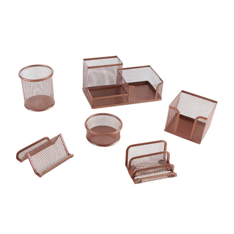 6Pcs Office Metal Desktop Organizers Pen Holder Set, LY0088