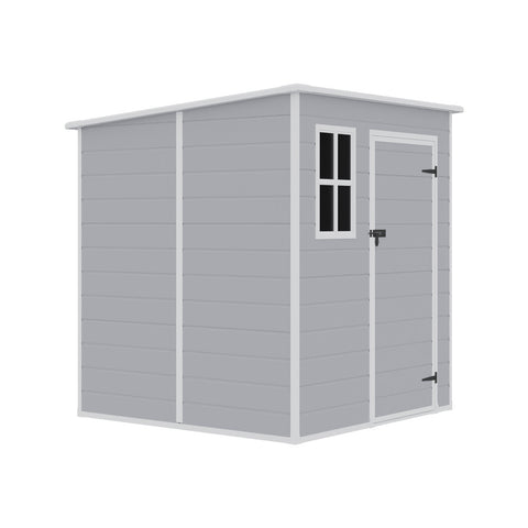 6 x 6FT Durable PP Storage Shed with Pent Roof, Window, and Vent, PM1697PM1698(Ver.2)