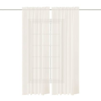 Solid Colour Sheer Polyester Curtains Pair, LY0213 (Ver.2)