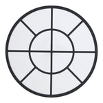 Livingandhome Contemporary Round Metal Windowpane Wall Mirror, FI0649