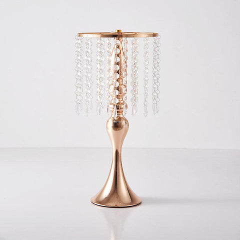 Elegant Golden Metal Wedding Table Centerpiece: Perfect for Candlestick or Flower Vases, LY0184