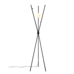 E27 1-Light Moon Lampshade Black Tripod Floor Lamp Corner Standing Light, FI1204 (Ver.2)