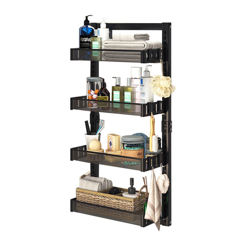 Livingandhome 4 Tier Over-the-Door Adjustable Shower Caddy Shelf, WM0559