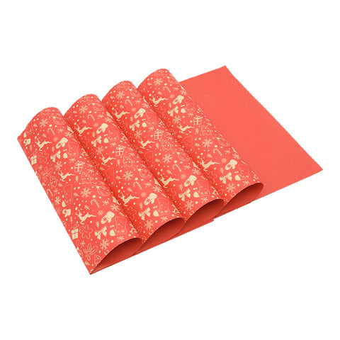 Livingandhome 10pcs Reindeer Christmas Kraft Wrapping Paper Red, SW0792