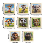 Wooden Toddler Wild Animals Cognitive Jigsaw Puzzle Set, SI0101(Ver.2)