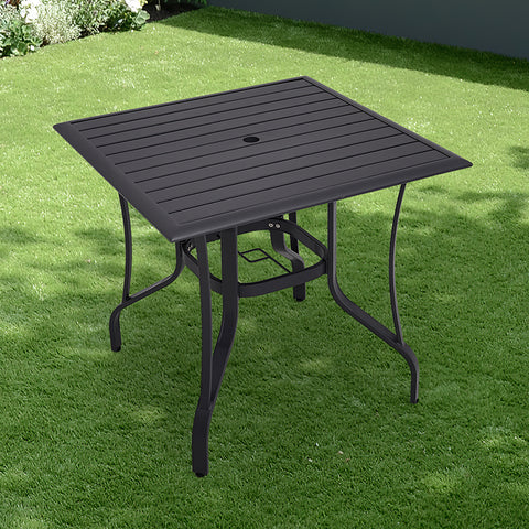 Garden Metal Slatted Coffee Table with Two Foldable Chairs,LG1380LG0541