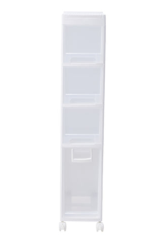 Plastic 4-Tier Slim Cabinet Storage Drawer Organizer Cart, LY0217(Ver.2)