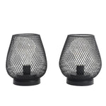 Set of 2 Metal Cage LED Lanterns, SP2935 (Ver.2)