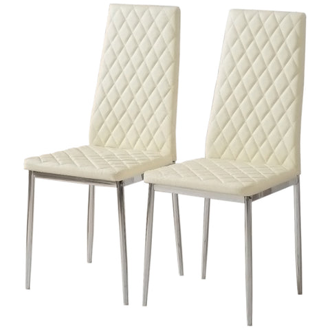 PVC High Back Modern Dining Chairs Set of 2, HG0680