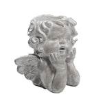 Livingandhome Grey Cement Angel Planter Indoor Outdoor Decor, SC0333