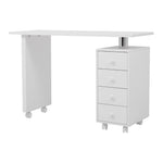 Livingandhome 4 Drawers Manicure Nail Table Beauty Salon Desk on Wheels, JM2299