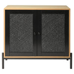 Livingandhome Contemporary Storage Cabinet with Rattan Doors, JM2217