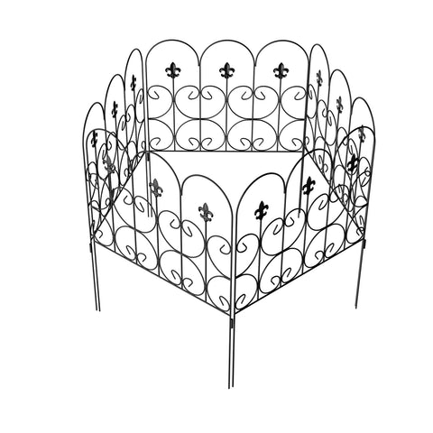 5 Panels 61x82cm Metal Garden Edging Fence Yard Borders Decor, ZX0024(Ver.2)