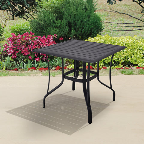 Garden Metal Slatted Coffee Table with Four Foldable Chairs,LG1380LG0542