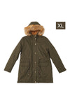 XL Army Green Winter Casual Zip-up Coat Jacket with Faux Fur Hood, WO0179(Ver.2)