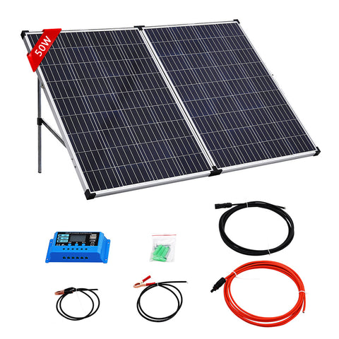 50W Portable Folding Solar Panel Kit, AI0961