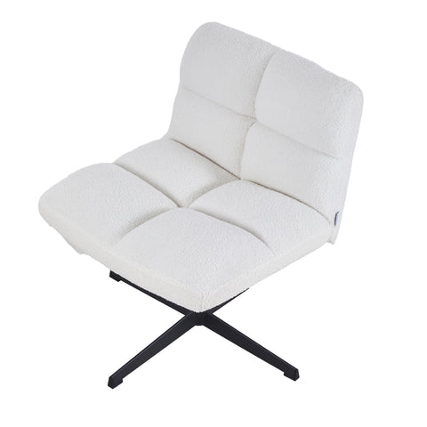 White Upholstered Armless Leisure Chair, ZH1713(Ver.2)