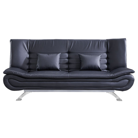 PU Leather 2-Seat Convertible Sofa Bed with Pillows, JM1336