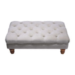 Livingandhome Buttoned Velvet Rectangular Ottoman Footstool with Gourd-shaped Legs, FA0553