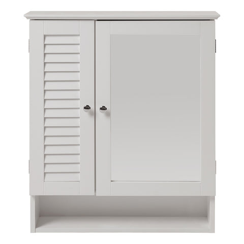 White Shutter Wooden Mirror Cabinet, ZH1623