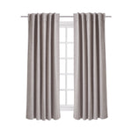 Solid Colour Faux Linen Polyester 100% Curtains Pair, LY0209 (Ver.2)