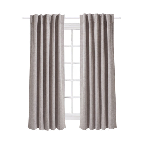 Solid Colour Faux Linen Polyester 100% Curtains Pair, LY0210 (Ver.2)