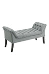 Grey Armed Velvet Buttoned Bed Bench, XY0506