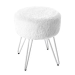 Premium Vanity Stool Faux Fur Upholstered Stool, FA0301