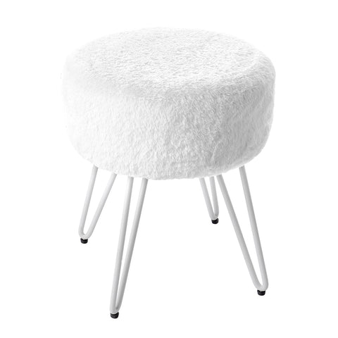 Premium Vanity Stool Faux Fur Upholstered Stool, FA0301