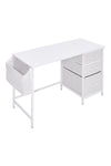 White Computer Desk with Fabric Drawers, DM0928(Ver.2)