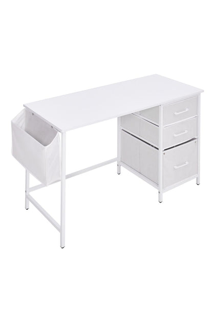 White Computer Desk with Fabric Drawers, DM0928(Ver.2)