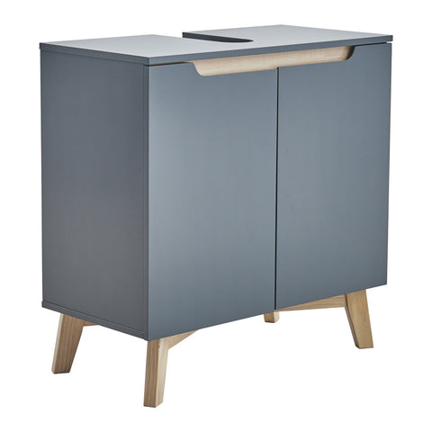 Livingandhome Grey Freestanding Under Sink Storage Cabitnet, FI0542