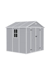 8x6ft Outdoor Apex Roof Plastic Tool Shed with Dual-door, PM1702PM1703PM1704