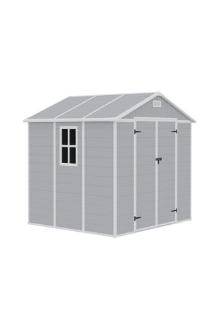 8x6ft Outdoor Apex Roof Plastic Tool Shed with Dual-door, PM1702PM1703PM1704 (Ver.2)