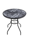 Garden Tempered Glass Round Table with Set of 4 PE Rattan Chairs, LG1250LG0792