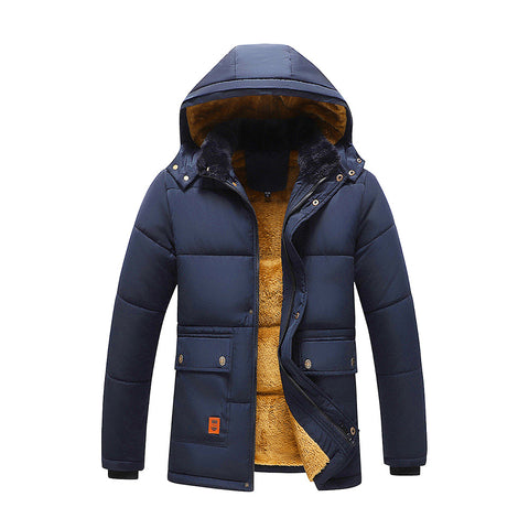 Fleece-lined Polyester Jacket with Removable Hood and Detachable Fur Trim, WO0487