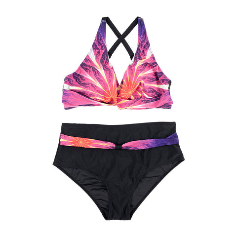 Women Two Piece V-Neckline Bikini Swimsuit, WO0038