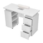 White Manicure Table with Dust Collector and Wrist Cushion, DM0881DM0882(Ver.2)