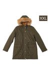 XXL Army Green Winter Casual Zip-up Coat Jacket with Faux Fur Hood, WO0180(Ver.2)