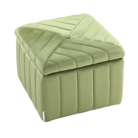 Livingandhome Upholstered Velvet Storage Ottoman Footstool, ZH1572