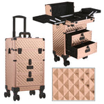 Sheonly 3 in 1 Large Cosmetic Trolley Case on Wheels, DM0648