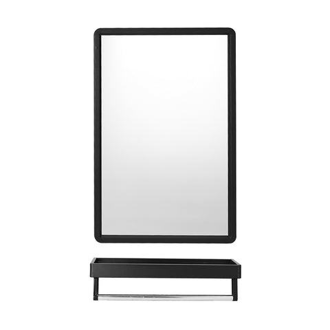 Black Bathroom Mirror with Shelf, WM0651