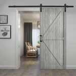 Livingandhome Farmhouse Style Wooden Barn Door with Sliding Kit, LG1064LG1129